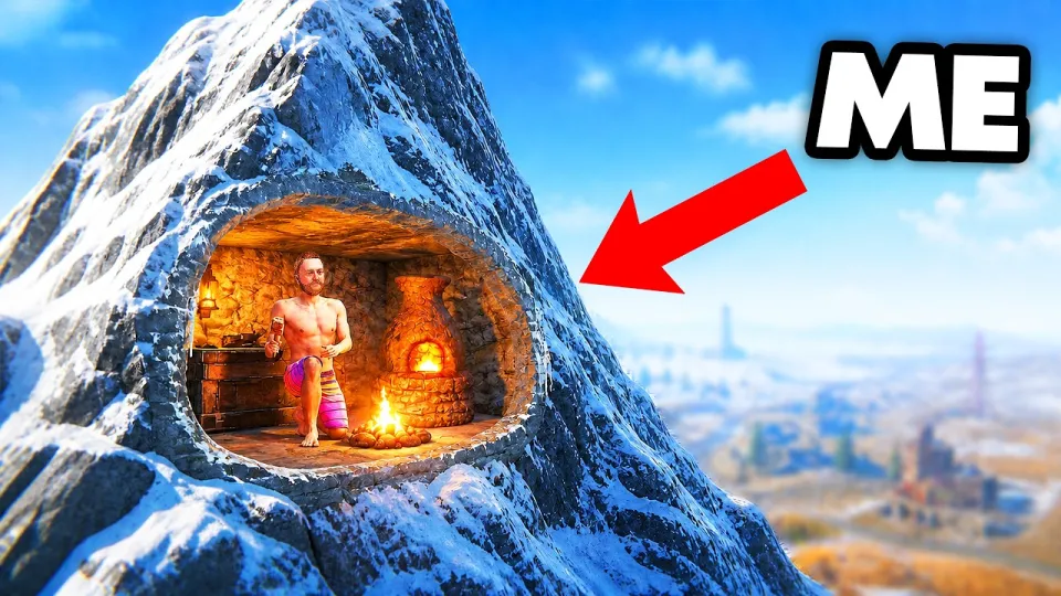 Secret mountain base or trap base in Rust which build keeps a solo alive longer